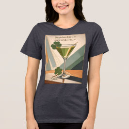 Mid Century Modern Art Shamrock Martini Sláinte!  T Shirt