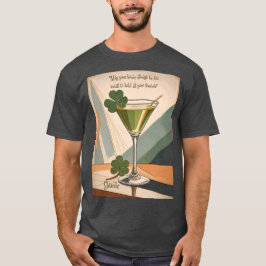 Mid Century Modern Art Shamrock Martini Sláinte!  T Shirt