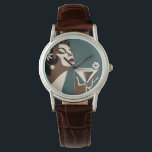 Mid Century Modern Art The Martini DIva Armbandsur<br><div class="desc">Welcome to my Mid Century Fantasy World! Designs in this store are born of growing up in a Mid Century home complete with Martini loving parents.  Break out the cocktails.  Merging fact with fantasy within Mid Century Modern,  Jazz,  Retro Futuristic,  Atomic and Space Age Designs.</div>