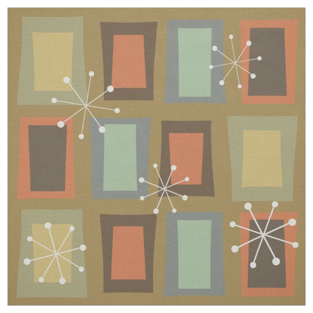 Mid Century Modern Art "Wonky Doors" Tyg (Provkarta)