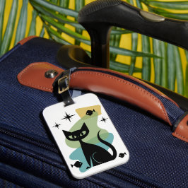 Mid Century Modern Atomåldern katt bagagelapp
