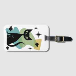 Mid Century Modern Atomåldern katt bagagelapp