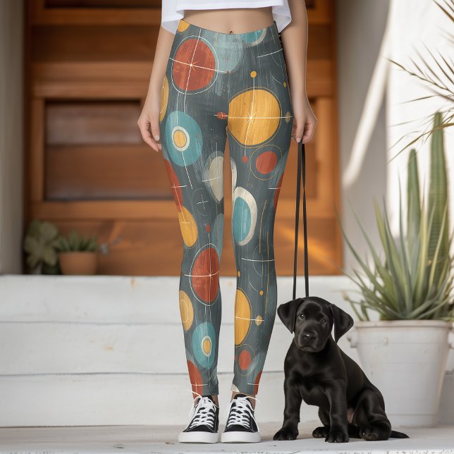 Mid-Century Modern Atomcirklar Leggings (Skapare uppladdad)