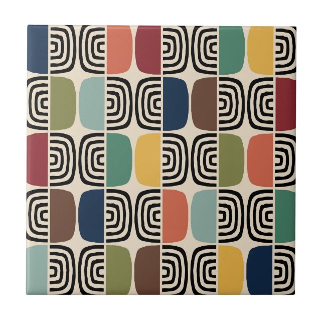 Mid Century Modern Atomic Aage Kakelplatta (Framsidan)