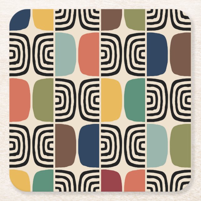 Mid Century Modern Atomic Aage Underlägg Papper Kvadrat (Framsidan)