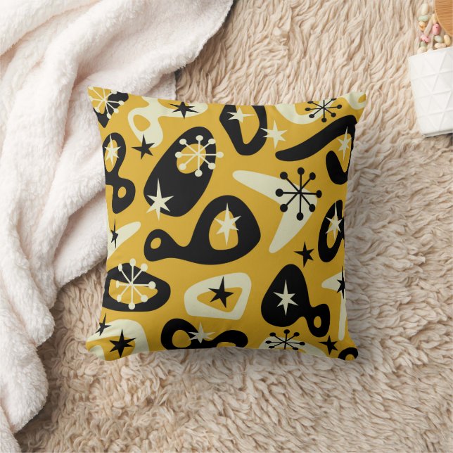 Mid Century Modern Atomic Abstract Kudde (Filt)