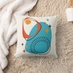 Mid Century Modern Atomic Age 14 Blue, Red, Orange Kudde