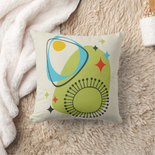 Mid Century Modern Atomic Age 14 Gröntar, Blue Kudde