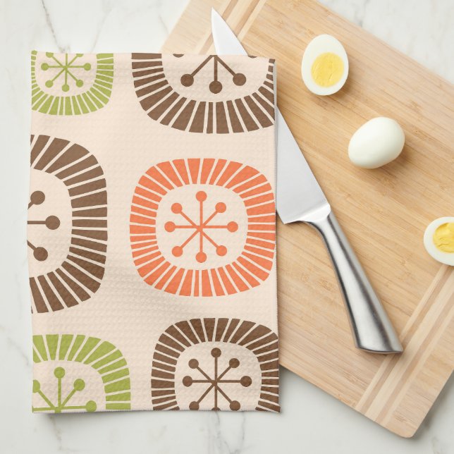 Mid Century Modern Atomic Age Kökshandduk (Vikt i Fjärdedel)
