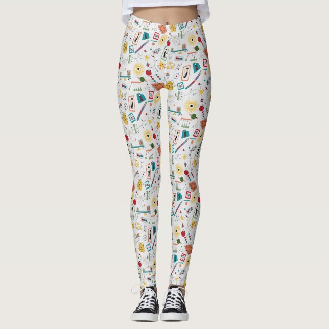 Mid Century Modern Atomic Age STEM Physics Scatter Leggings (Framsida)