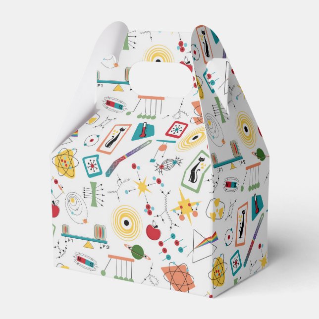 Mid Century Modern Atomic Age STEM Physics Scatter Presentaskar (Framsidan Sidan)