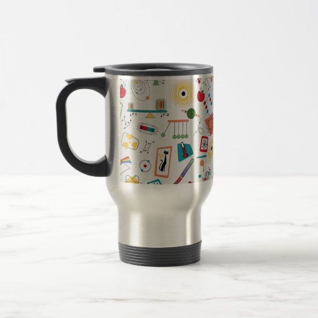 Mid Century Modern Atomic Age STEM Physics Scatter Resemugg (Vänster)