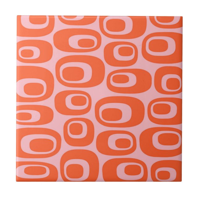 Mid Century Modern Atomic Bubble Mönster Kakelplatta (Framsidan)