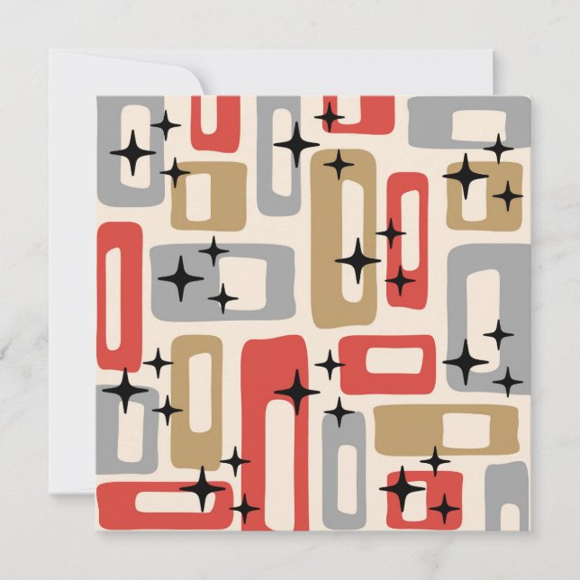 Mid Century Modern Atomic Christmas Inbjudningar (Framsida)