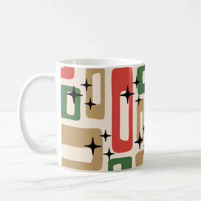 Mid Century Modern Atomic Christmas Kaffemugg (Vänster)