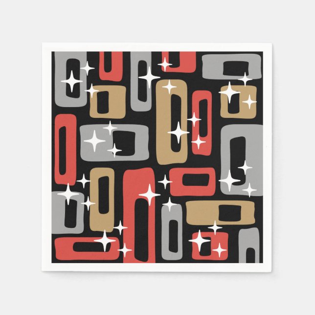 Mid Century Modern Atomic Christmas Pappersservett (Framsidan)