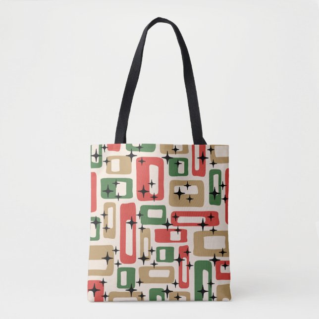 Mid Century Modern Atomic Christmas Tygkasse (Framsida)