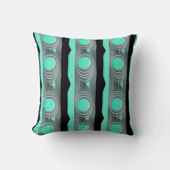 Mid Century Modern Atomic Era Psychedelic Trippy Kudde (Framsida)