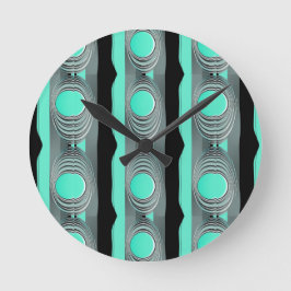 Mid Century Modern Atomic Era Psychedelic Trippy Rund Klocka