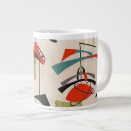 Mid Century Modern Atomic Fabric Jumbo Mugg