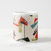 Mid Century Modern Atomic Fabric Jumbo Mugg