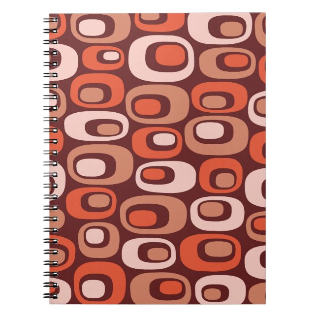 Mid Century Modern Atomic Mönster Anteckningsbok (Framsidan)