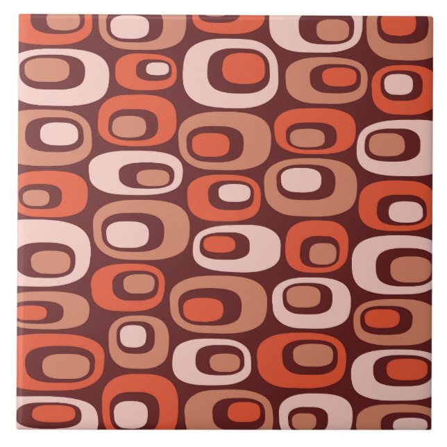 Mid Century Modern Atomic Mönster Kakelplatta (Framsidan)
