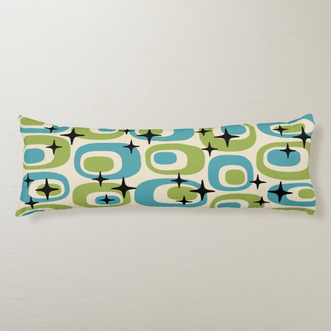 Mid Century Modern Atomic Mönster Kroppskudde (Framsidan)
