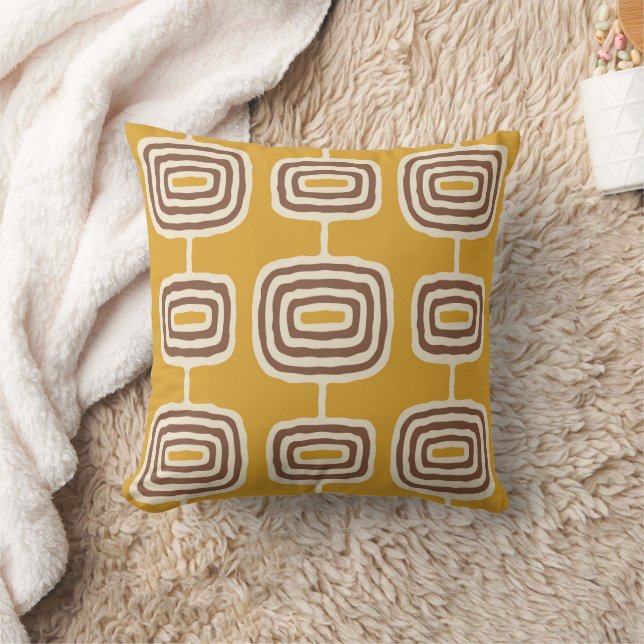 Mid Century Modern Atomic Ringar Mönster Kudde (Filt)