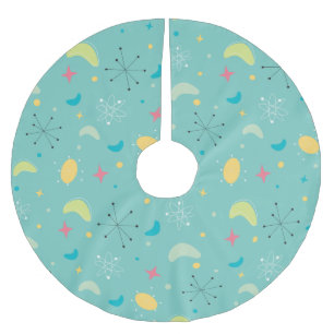 Mid Century Modern Atomic Starburst Julgransmatta Borstad Polyester