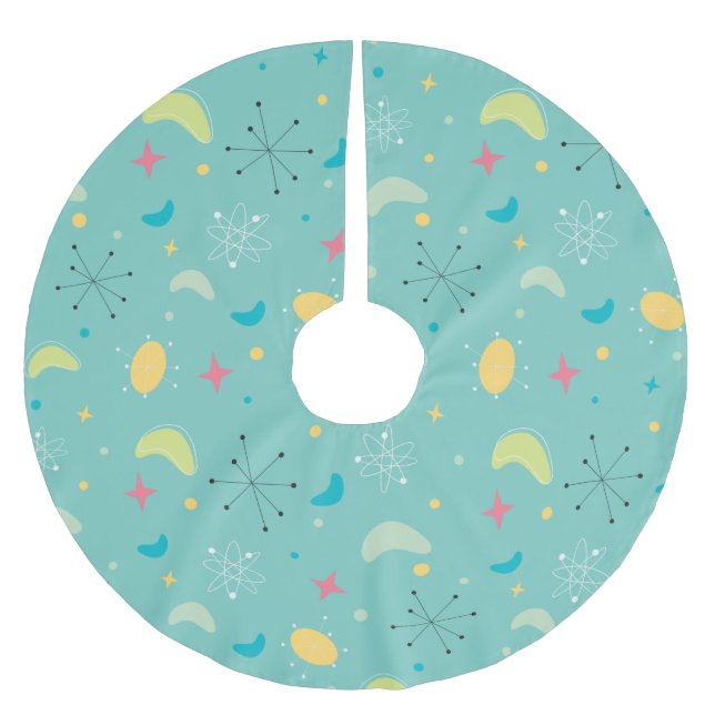 Mid Century Modern Atomic Starburst Julgransmatta Borstad Polyester (Framsidan)