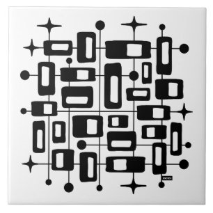 Mid Century Modern Atomisk Abstrakt Kakelplatta