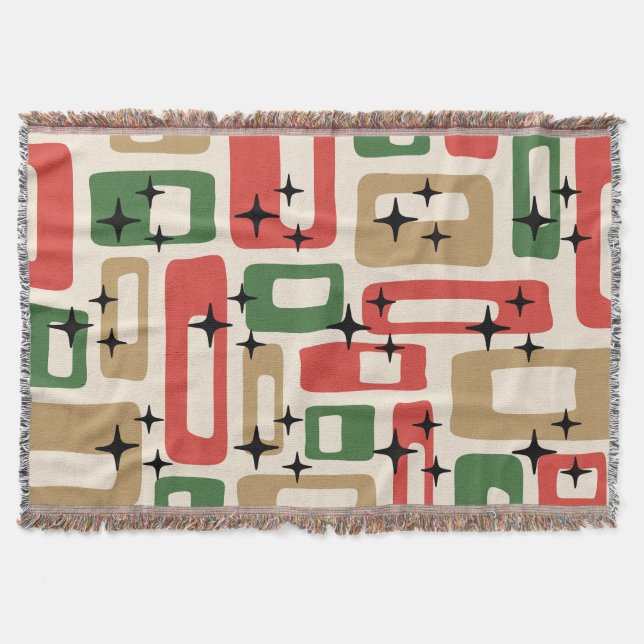 Mid Century Modern Atomisk Jul Filt (Framsidan)