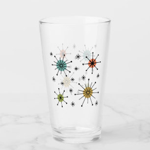 Mid Century Modern Atomisk Stjärnknall Mönster Glaskopp