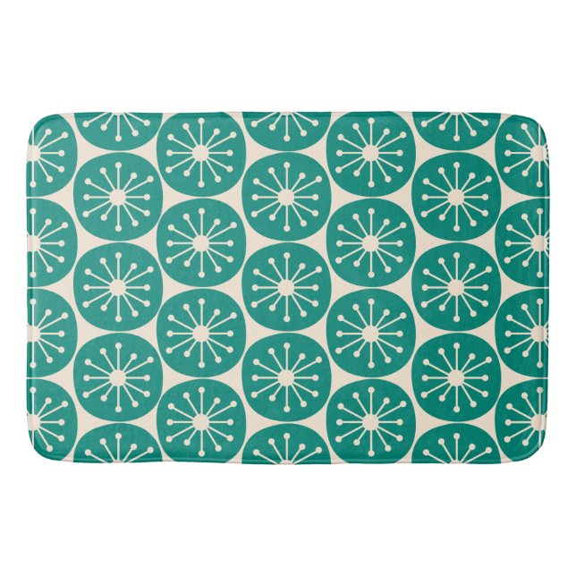Mid Century Modern Atomprickar Retro Mönster Badrumsmatta (Framsidan)