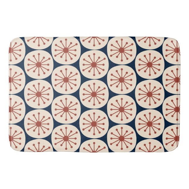 Mid Century Modern Atomprickar Retro Mönster Badrumsmatta (Framsidan)