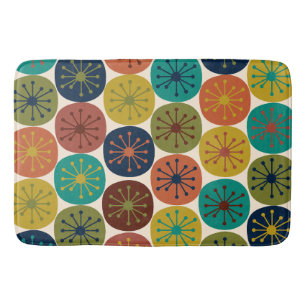 Mid Century Modern Atomprickar Retro Mönster Badrumsmatta
