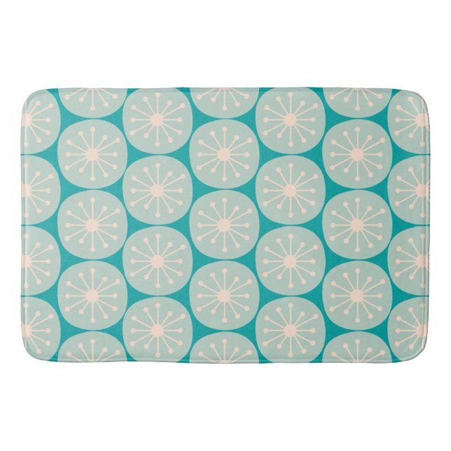 Mid Century Modern Atomprickar Retro Mönster Badrumsmatta (Framsidan)