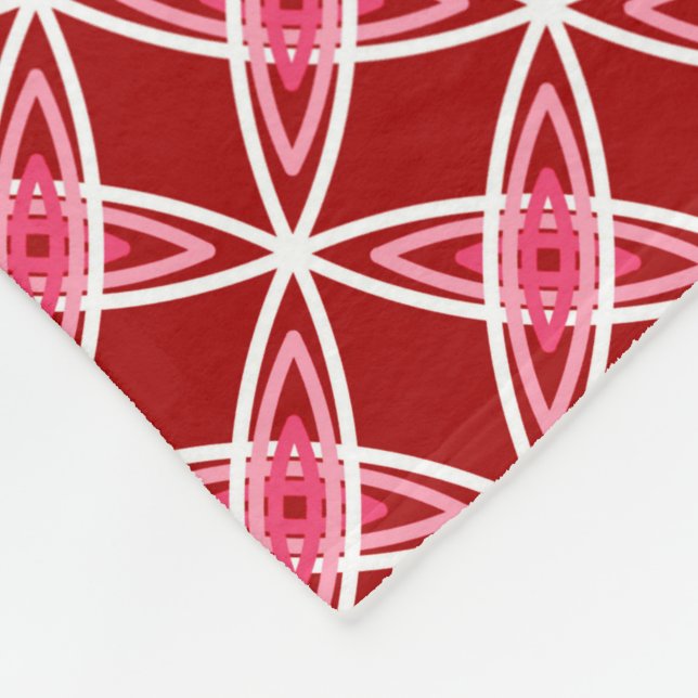 Mid Century Modern Atomprint - Mörkröd Fleecefilt (Hörn)