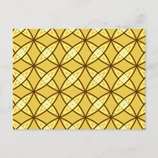 Mid Century Modern Atomprint - Senapsguld Vykort (Framsida)