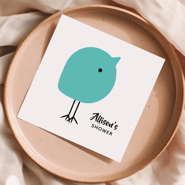 Mid Century Modern Baby Bird Napkin Baby Shower Pappersservett (Skapare uppladdad)