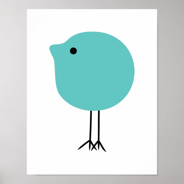 Mid-Century Modern Baby Chick Nursery Art Poster (Framsidan)