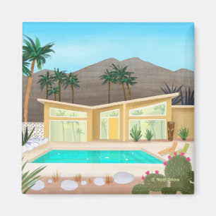 Mid Century Modern Bassäng House Magnet
