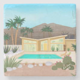 Mid Century Modern Bassäng House Stenunderlägg