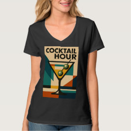 Mid Century Modern Bauhaus Cocktail Hour Martini T Shirt