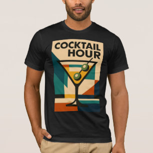 Mid Century Modern Bauhaus Cocktail Hour Martini T Shirt