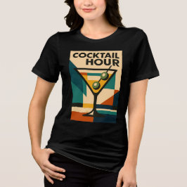 Mid Century Modern Bauhaus Cocktail Hour Martini T Shirt