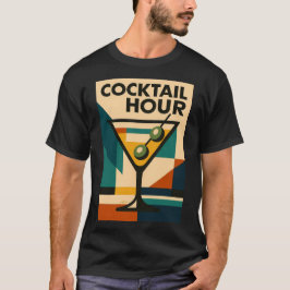 Mid Century Modern Bauhaus Cocktail Hour Martini T Shirt