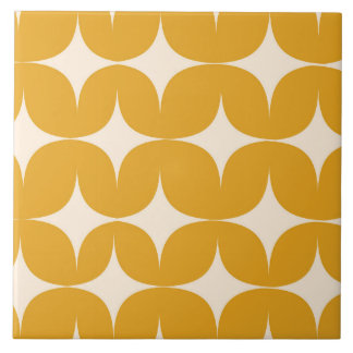Mid Century Modern Beige Stjärnexplosioner på Oran Kakelplatta