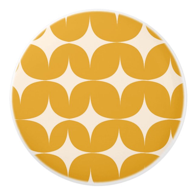 Mid Century Modern Beige Stjärnexplosioner på Oran Knopp (Framsidan)